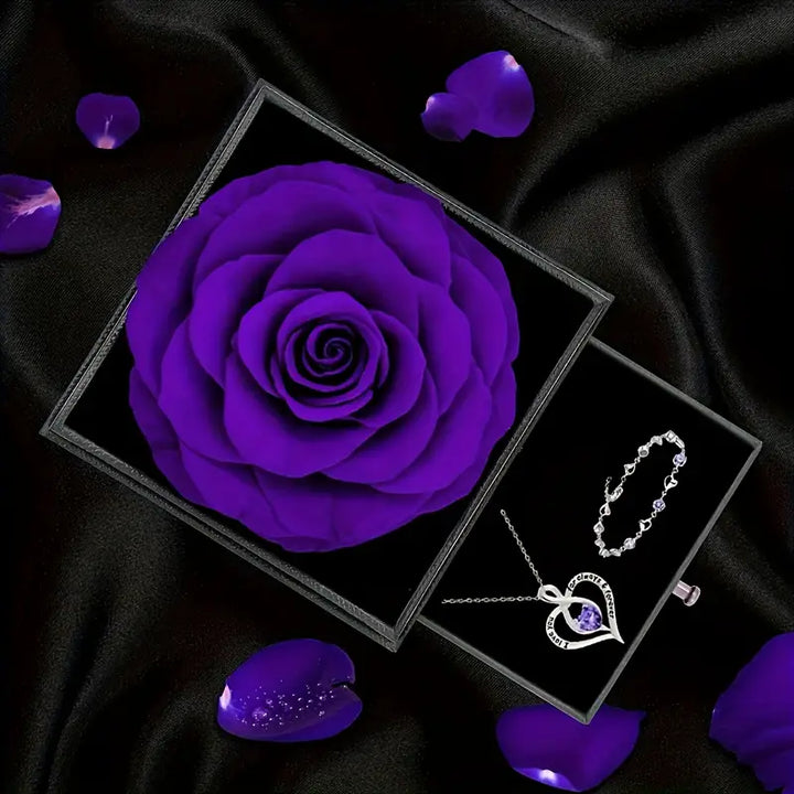 Conjunto de colar e pulseira em formato de coração, requintado e elegante, feito de cobre