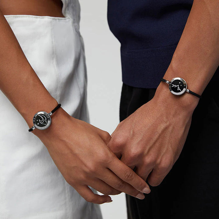 Pulseiras Mountain & Sea Touch com Corda Milan (Preto+Preto)