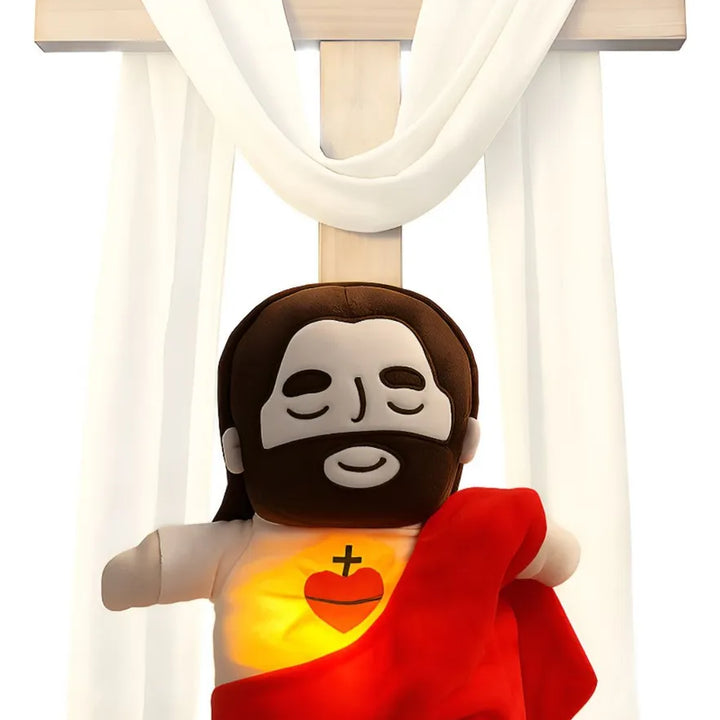 Pelúcia Menino Jesus Que Respira Acalma E Alivia A Ansiedade Bege E Vermelho